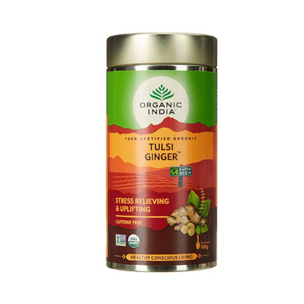 Organic India Tea Tulsi Ginger Tin